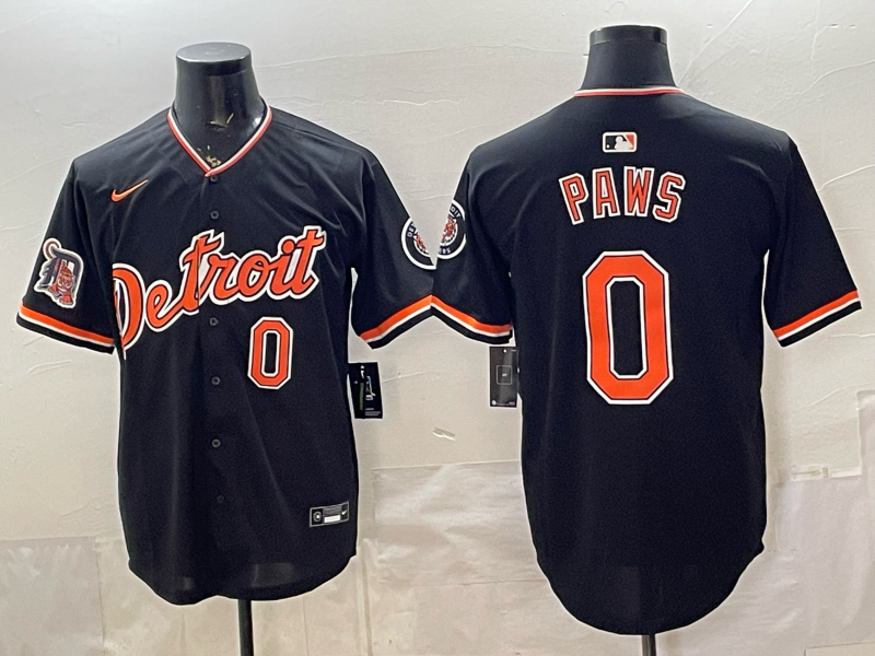 Men Detroit Tigers #0 paws black Nike 2026 MLB Jersey 0528004->detroit tigers->MLB Jersey